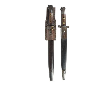 A British pattern 1888 bayonet, Mk I 2nd type, double-edged blade 12 in., by Wilkinson, pommel stamped '1 LF', steel mounted 