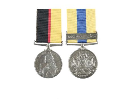 A Battle of Omdurman pair to confirmed charger and casualty Private T. Stevens, 21st Lancers: Queen's Sudan Medal (3881 P'TE 