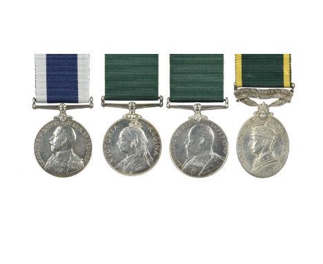 Long Service Medals (4): Royal Navy, George V, swivelling suspension, re-named in engraved capitals (305166W. NEWMAN. R.N.); 