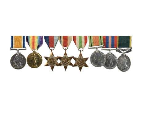 Two medal groups carrying a presumption of a familial connection, comprising: a Great War Pair to Private Reginald J. Taylor,