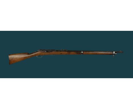 A 9.5x60mmR Ottoman Model 1887 Mauser bolt action service rifle, serial number 173103, barrel 30 in., ladder back sight with 