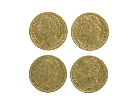 France - First Empire: Napoleon Bonaparte, gold twenty francs, 1812 (3), 1813, Paris mint (F 511, KM 695.1), near very fine. 