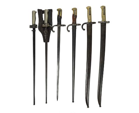 Six bayonets, vis.: i) a French model 1874 'Gras', by St Etienne, steel scabbard; ii) another model 1874, by Tulle; iii) a Fr