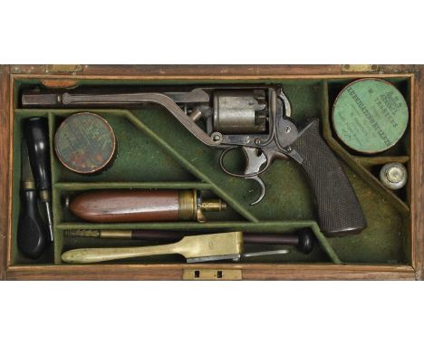 A 50 bore five-shot Second Model Tranter trigger cocking percussion revolver, serial number 12034 T, octagonal barrel 6.5 in.