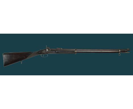 Samuel Ebrall: a .451 two-band Whitworth Volunteer percussion rifle, round barrel 32.5 in. with short top flat at the breech,