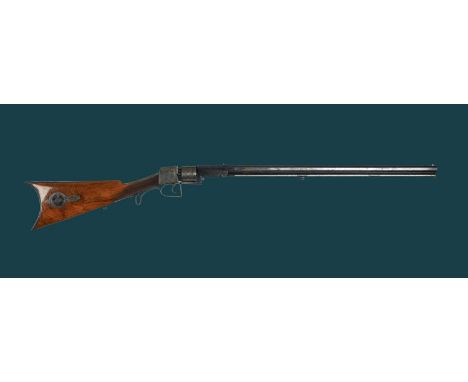 Thomas Boyd: a scarce percussion revolving sporting rifle on a Pennel patent hammerless action, octagonal barrel 27.5 in. wit