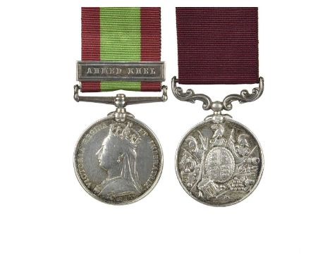 Two medals to Colour Sergeant Henry Watson, East Lancashire Regiment: Afghanistan 1878-80, clasp: Ahmed Khel (196. CORPL. H. 