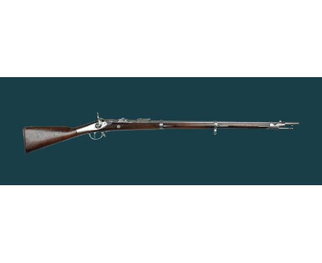 A Belgian 11.14x50mmR Albini-Braendlin model 1867 breech loading infantry rifle, serial number 2020, barrel 34.5 in., tangent