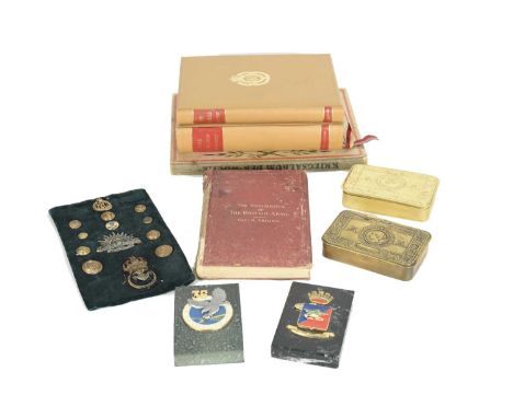 A assortment of books and militaria, including: Lieutenant-General Sir George MacMunn, K.C.B., K.C.S.I., D.S.O., 'The History