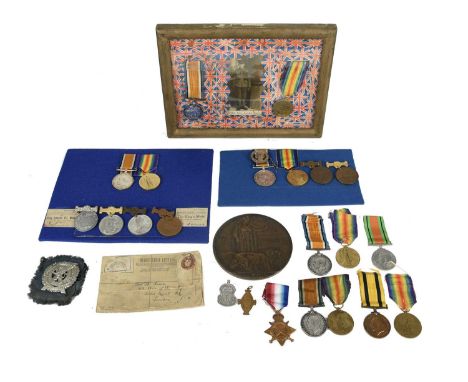 A collection of Great War Medal groups, comprising: 1914-15 Star (D.A. 1002, H. W. CASEY, D.H.R.N.R.); part group: BWM and Vi