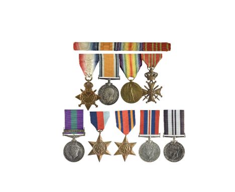 Nine medals named or attributed to Lieutenant Colonel William Moncrief Robinson, Sherwood Foresters: 1914-15 Star (2. LIEUT. 