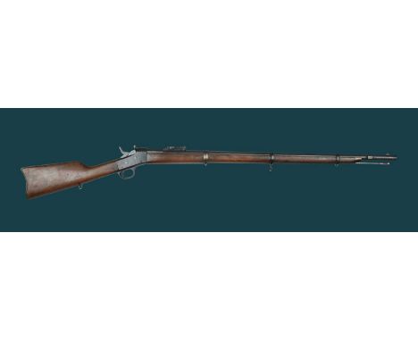 Remington: an 11.15x58R Argentinian Model 1879 rolling block service rifle, barrel 36 in., tangent/ladder back sight, hexagon