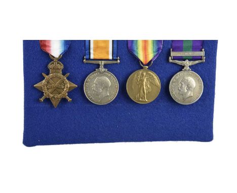 Four medal to Private Albert Ernest Turner, 18th Battalion London Regiment and Royal Army Service Corps: 1914-15 Star (403. B