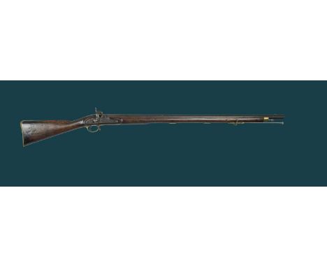 A .750 British Pattern 1839 percussion musket, barrel 39 in., breech with ordnance control marks and later scratched numerals