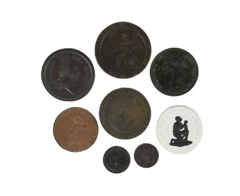 Various numismatic interest, comprising: Isle of Man: George III, copper penny, 1786, first issue, pellet below bust (S 7413a