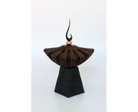 Mark Sanger (UK) brazillian tulipwood carved and coloured vessel 16x10cm. Signed
&nbsp;
When I started woodturning Ray Key wa