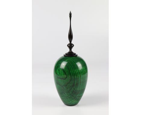 Keith Tompkins (USA) coloured ash hollow form withfinial 25x9cm. Signed
&nbsp;
I first started woodturning before I was aware