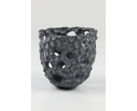 Max Brosi (Ireland) elm carved and coloured vessel 10x9cm. Signed
&nbsp;
Ray's commitment to simplicity, form, and the purity