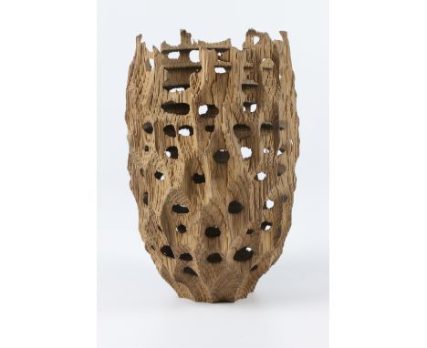 Marcel Van Berkel (Netherlands) oak erosion vessel 19x12cm. Signed
&nbsp;
I remember in 2003 when I met Ray at the Axminster 