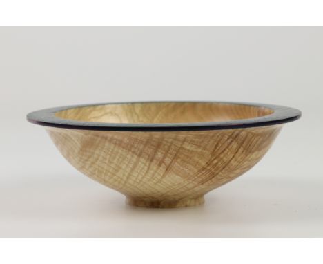 Roger Bennett (Ireland) rippled ash bowl with coloured rim, decorated with gold inlay 5x15cm. Signed
&nbsp;
Long before I act