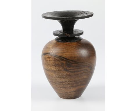 Melvyn Firmager (UK) walnut and bog oak hollow form 16x10cm. Signed
&nbsp;
I first met Ray when I started turning in 1980, th