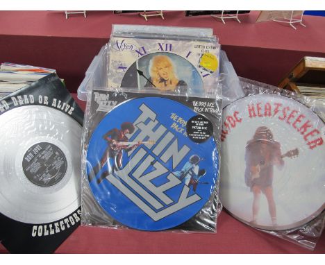 A Collection of Rock and Pop Picture Disc Singles, to include titles by ACDC, Bon Jovi, Vixen, Queen, Comsat Angels, Julian C