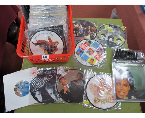 Picture Disc 7" Singles, approximately eighty titles, including Michael Jackson - Souvenir Singles Pack (MJS) and others by K