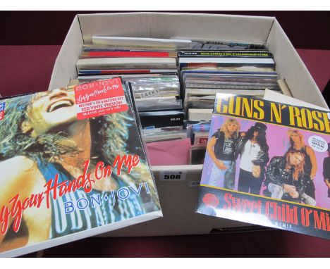 Rock and Metal 7" Singles, over one hundred and forty titles, including many picture and coloured vinyl discs and many seemin