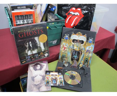 Music Related Books, VHS videos and CD's, to include Michael Jackson - Ghosts (Deluxe Collector Box Set) still sealed, Danger