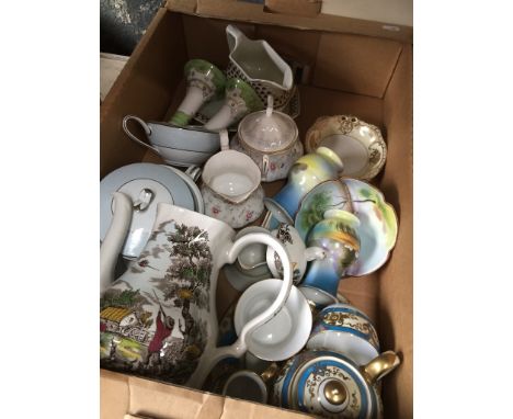 A box containing Noritake and other porcelain and china 