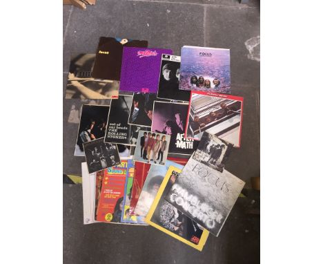 A collection of approx 19 vintage LPs including The Rolling Stones, The Rolling Stones No 2, Aftermath, Out of our heads; Bea