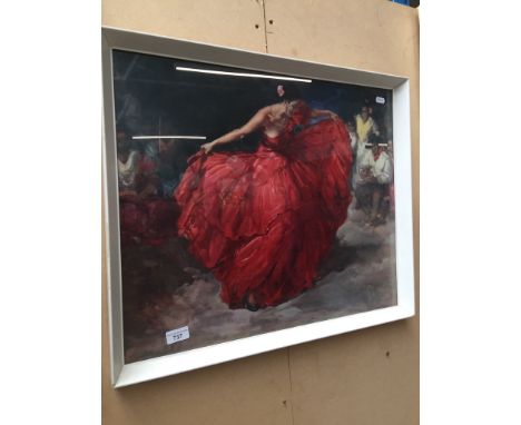 A Francisco Clemente print, 'The Red Skirt', glazed and framed 