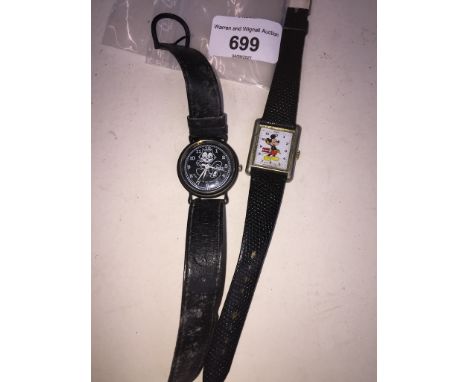 A vintage Bradley Micky Mouse wristwatch together with a Felix the Cat wristwatch with moving eyes.Condition:- both crowns ar