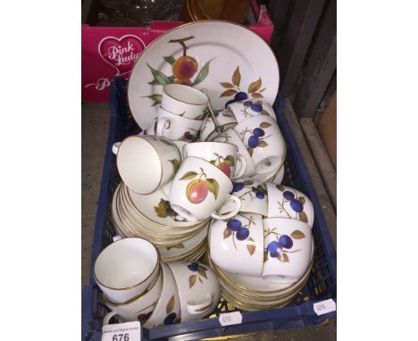 A crate of Royal Worcester Evesham tea and coffee ware - approx 47 pieces 