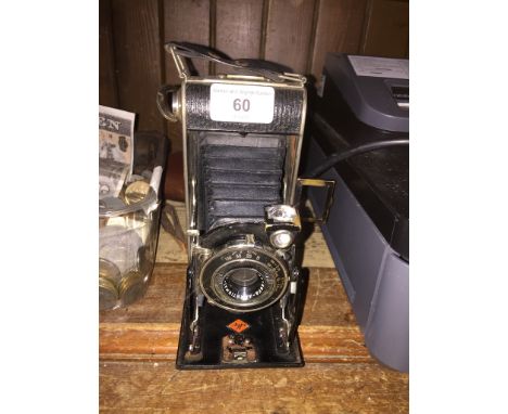 Agfa folding camera with case. 