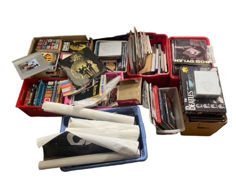 Approx 9 boxes of books with approx 100+ good rock and pop titles inc books on Led Zeppelin, Rolling Stones,Elton John etc al