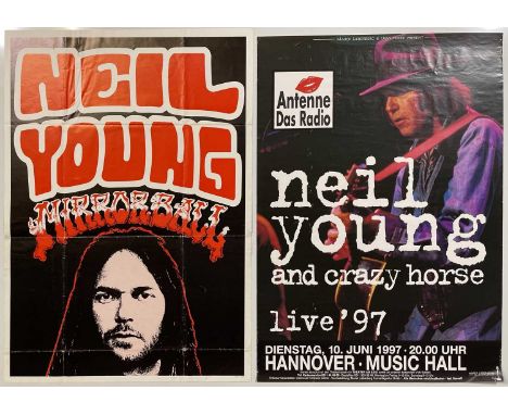 Four Neil Young posters: 'Tonight's The Night' Reprise promo poster (23 x 34"), 'Broken Arrow' commercial poster (33 x 23.5")
