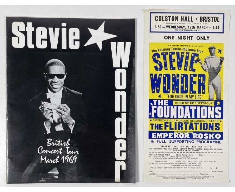 An original handbill / ticket form for Stevie Wonder at Colston Hall, Bristol - 12th March 1969 (14.5 x 29cm), an original co