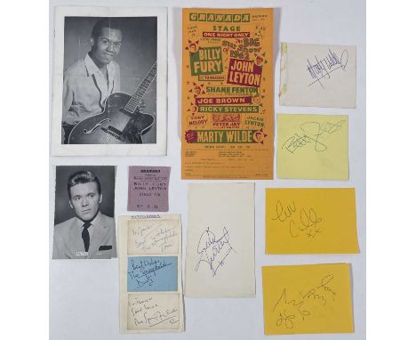 Autographs inc: Dusty Springfield, Tom Springfield, Marty Wilde, Gene Vincent, Billy Fury, Cilla Black, Mick Hucknall. Also G