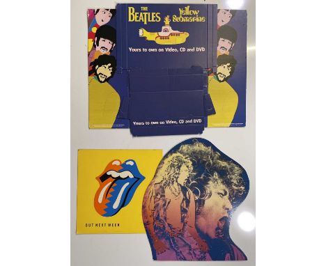 Cardboard shop displays to inc: The Beatles Yellow Submarine three piece Subafilm 00s, Rolling Stones 1989 display (20 x 20")