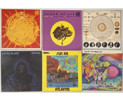 SUN RA - LP PACK. A pack of 12 x LPs. Titles include Sun Song (DL-411, glossy VG+/VG+, UK press), Sound Of Joy (DS-414, UK pr