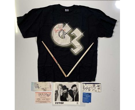 Collection of signed Saxon/hard rock concert ephemera to inc: Diamond Head ticket signed by the 2020 lineup with Saxon tour p