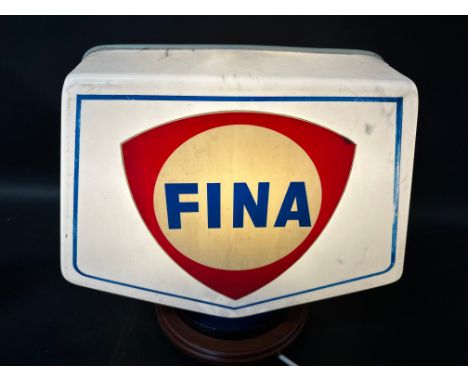 A plastic petrol pump globe, possibly Metro rebranded to Fina, fibreglass base.