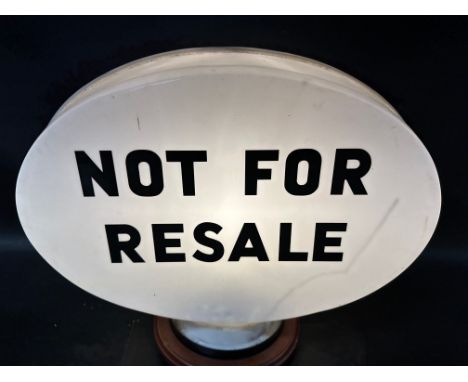 A plastic oval 'Not For Resale' petrol pump globe. 