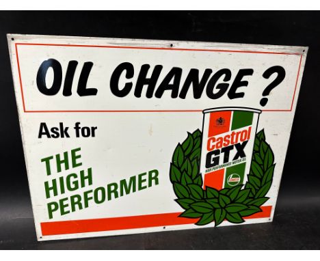 A Castrol GTX Motor Oil alloy garage advertising sign, 24 x 18".