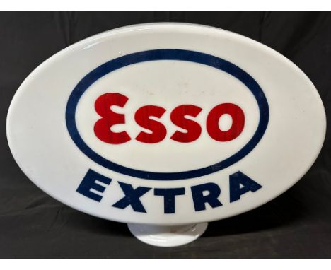 An Esso Extra glass petrol pump globe by Webb's Crystal Glass Co. Ltd., numbered 1158 to neck, stamped Property of Esso Petro
