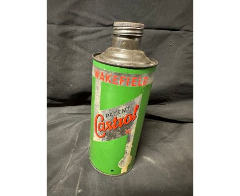 A Wakefield Castrol XL grade cylindrical quart can. 