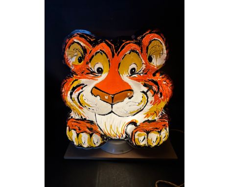 An Esso 'Tiger in your tank' plastic petrol pump globe, wired for illumination.