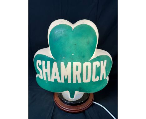 A shamrock glass shamrock-shaped petrol pump globe, some chips to neck, see pics.