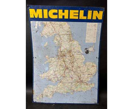 A Michelin tyres tin road map, reproduced map 930, 1968 edition, a few additional holes from garage hanging, 24 3/4 x 33 3/4"